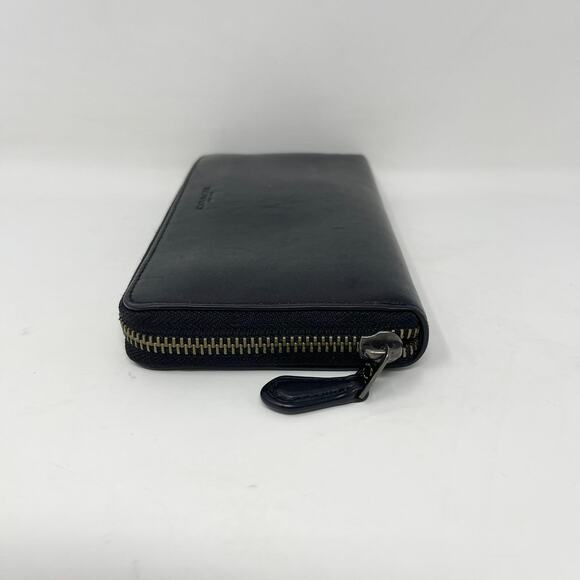 Coach Accordion Zip Wallet Black Leather Glove-Tanned 12 Card Slots 54300‎ - Picture 4 of 11